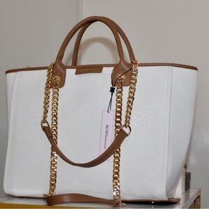 NWT BCBGeneration Tote Bag with Gold Chain Detail